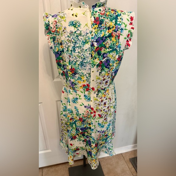 Karl Lagerfeld Floral Ruffled Midi Dress Size 12 - Picture 5 of 7